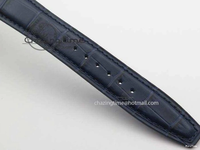 MIROTIME 1225 Pilot Chrono SS IW387809 ZF 1:1 Best Edition Silver Dial Blue Numbers On Blue Leather Strap A Lightweight 7263